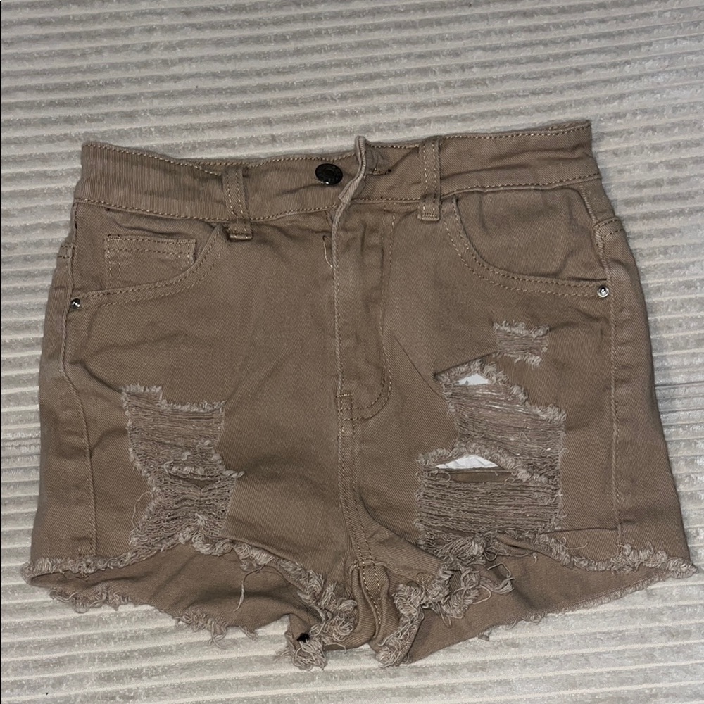 Distressed Tan Women's Shorts